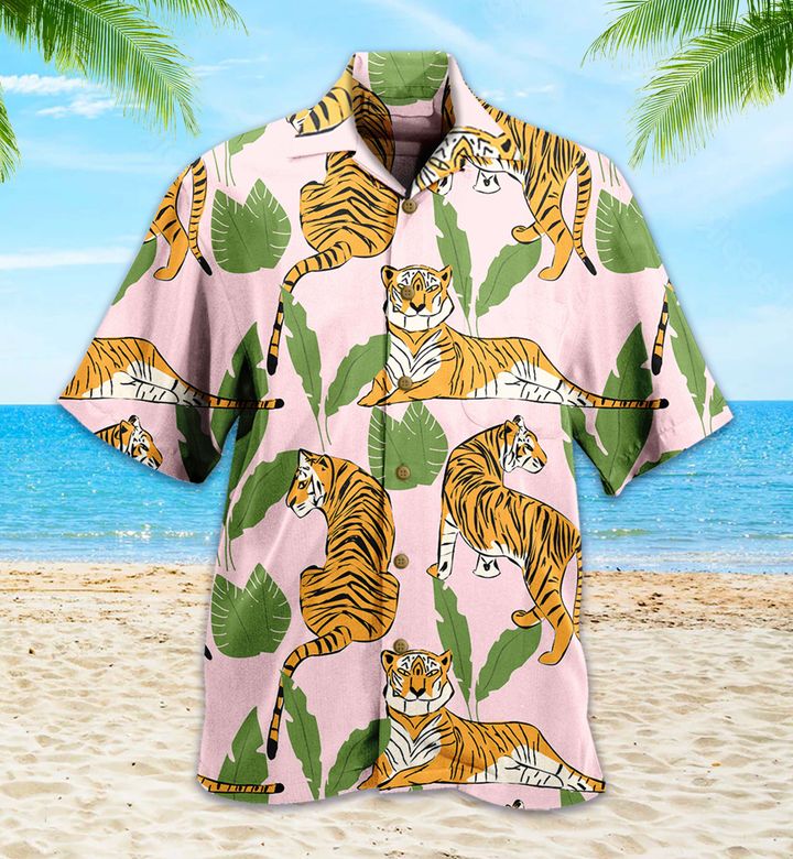 Funny Tiger Tropical Pink Hawaii Shirt Ha17564