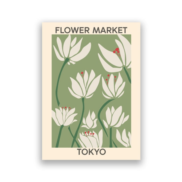 Flower Shop Sign Posters And Prints Florist Gift Flower Market Tunis,Tokyo, Copenhagen, Bologna Canvas Painting Pictures Decor