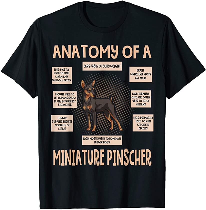 Anatomy Of A Miniature Pinscher Shirt Funny Puppy Gift T-Shirt