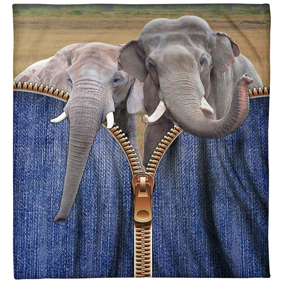 3D Elephant Blanket, Lovely Elephant, Gift For Birthday, Christmas Fleece Blanket