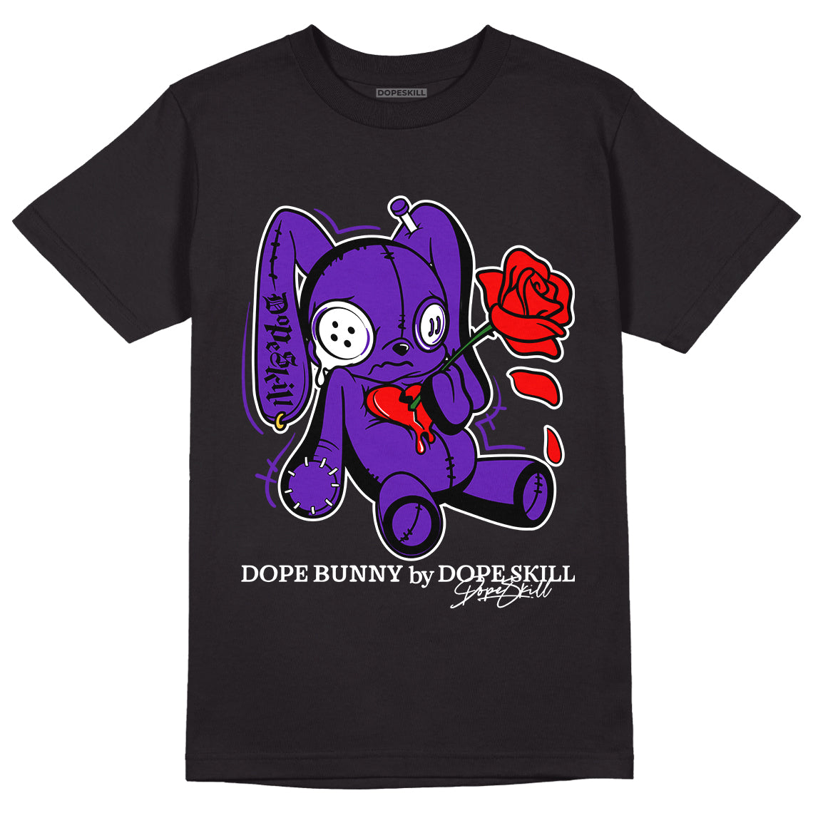 Jordan 13 Court Purple Dopeskill T-Shirt Dope Bunny Graphic