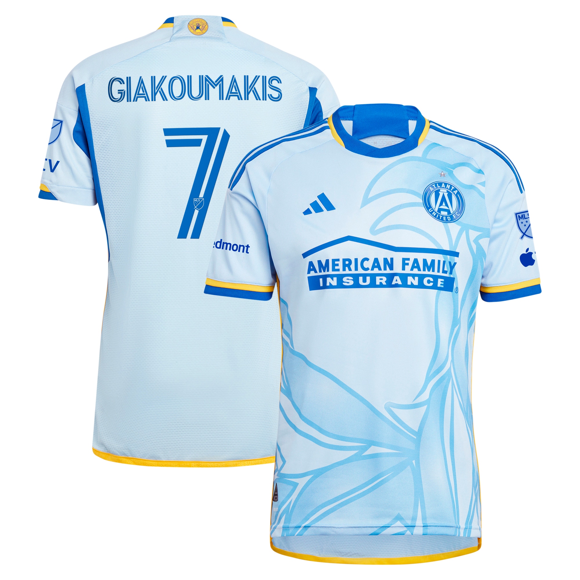 Giorgos Giakoumakis Atlanta United FC 2024 The Resurgens Kit Authentic Player Jersey – Light Blue