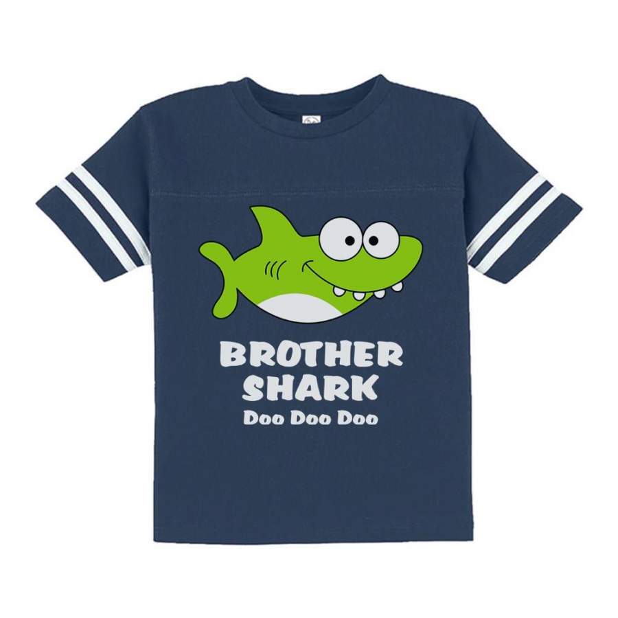 Brother Shark Doo Doo Gift For Big Brother Toddler Jersey T-Shirt