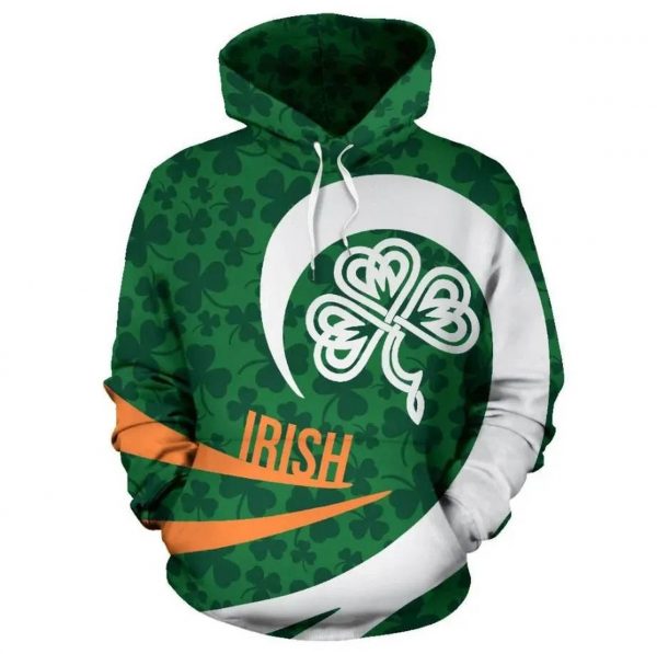 Celtic Shamrock Hoodie St. Patrick Celtic Knot Hoodie 3D St Patrick’S Day Gift Hn