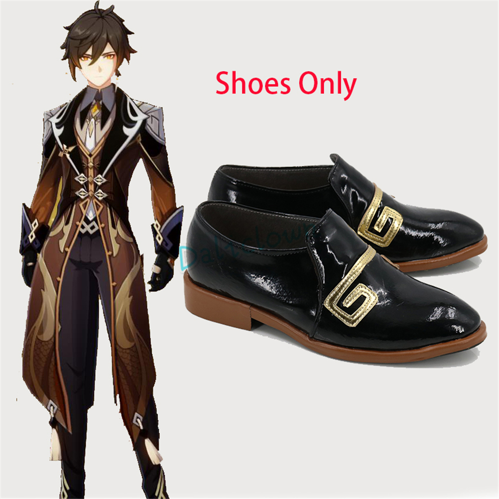 Anime Genshin Impact Cosplay Zhongli Costume Zhong Li Cosplay Wig Shoes Game Suit Uniform Halloween Party Outfit For Men alx