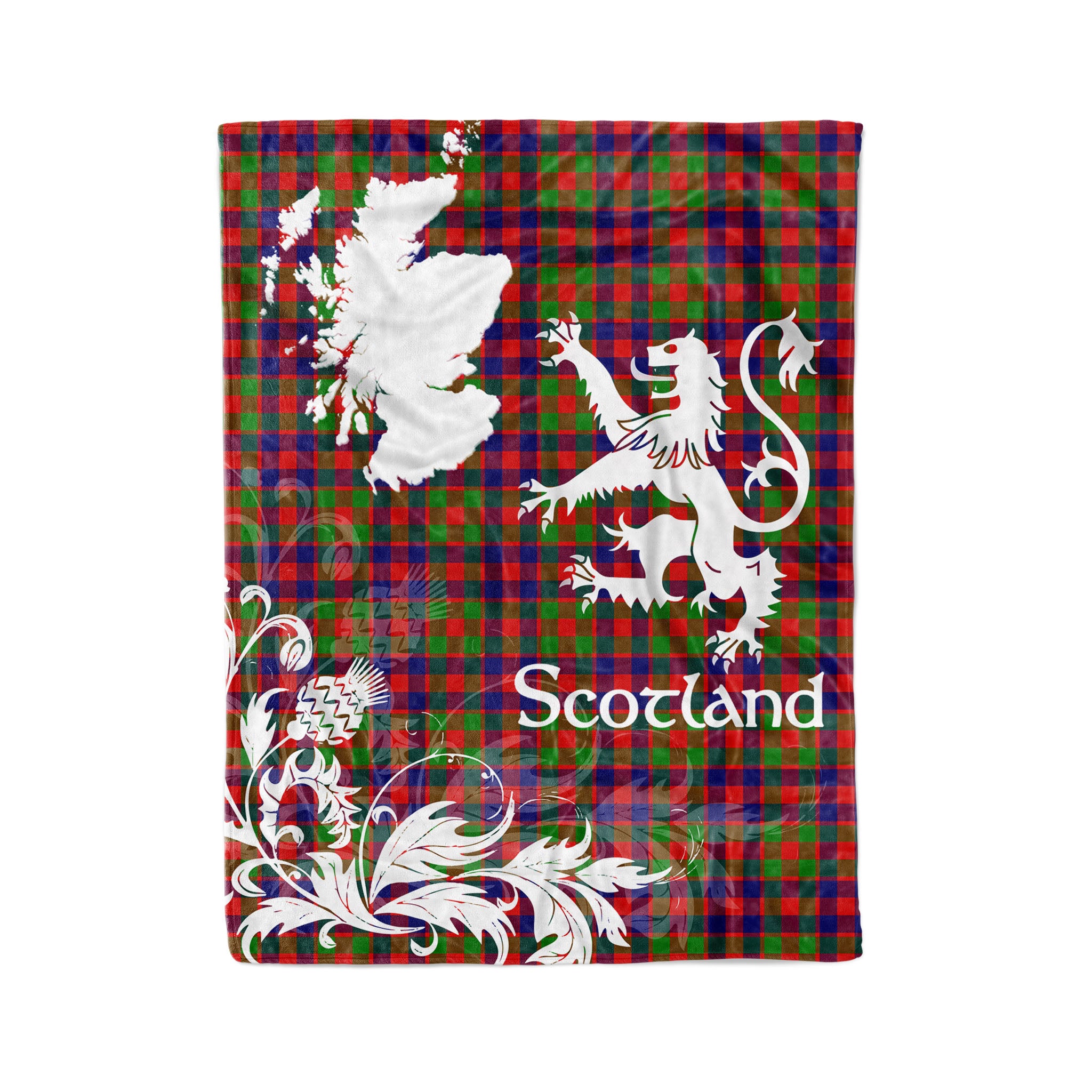 Tartan Plaid Fleece Blanket Tartan Blanket Thistle And Lion Scottish Clan Gow Plaid Blanket