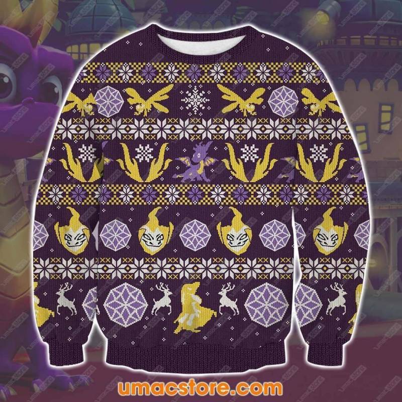 Spyro V2 3D Print Ugly Christmas Sweatshirt