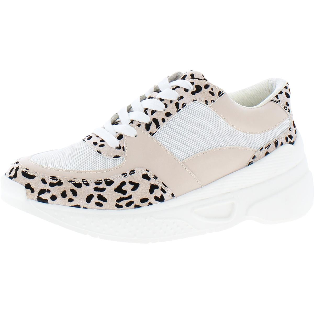 Sneaky Womens Faux Leather Leopard Print Fashion Sneakers