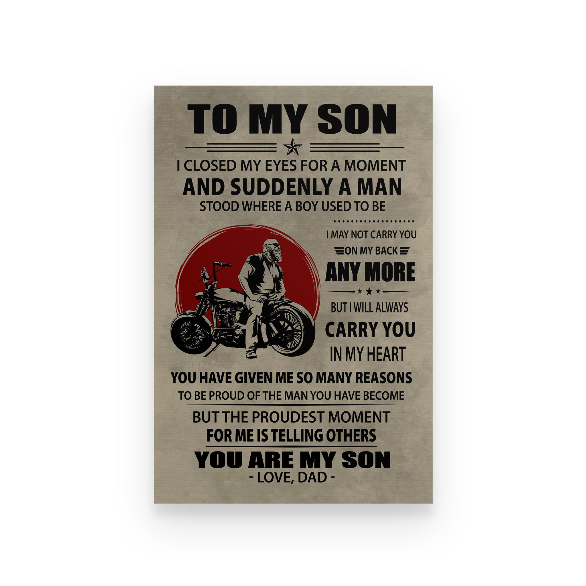 biker poster dad to son you are my son vs2