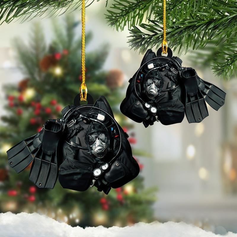 Personalized Scuba Diving Equipment Ornament Shaped Christmas