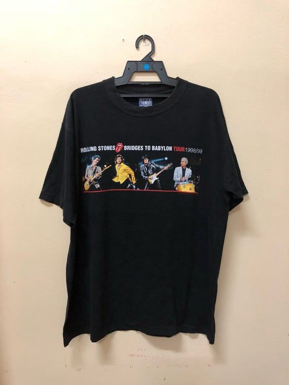 Vintage Rolling Stones Bridges To Babylon European Tour 1998 1999 Iron Maiden Anthrax Megadeth Nirvana Radiohead Metallica Smashing Shirt