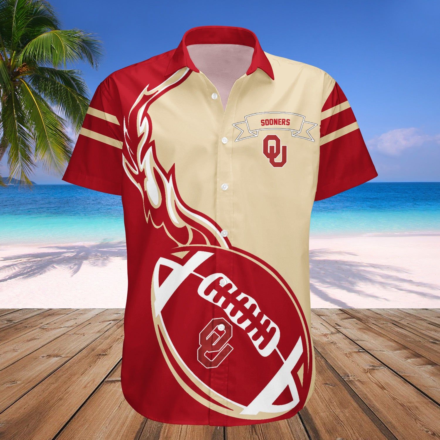 Oklahoma Sooners Hawaii Shirt Flame Ball – NCCA