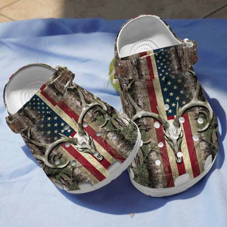 Usa Deer Hunting Clogs Shoes Gifts For Independence Day – Usdeer190