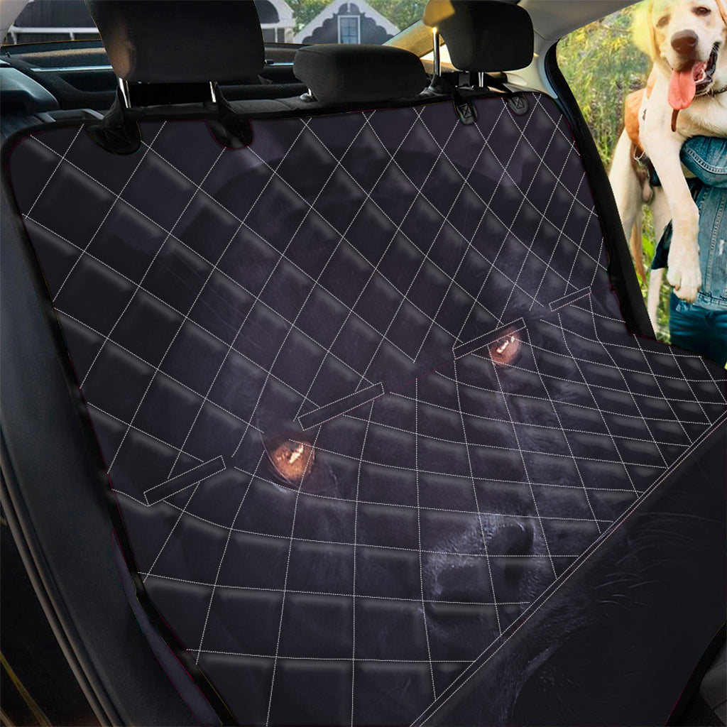 Black Jaguar Print Pet Car Back Seat Cover