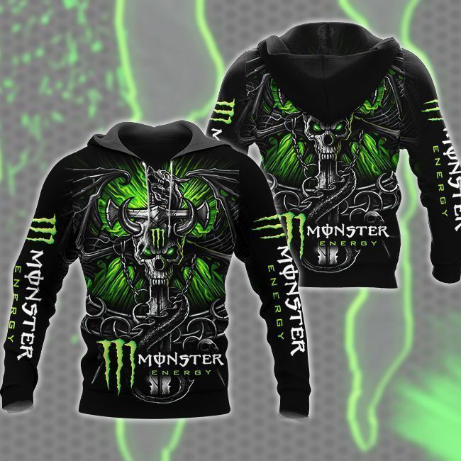 Skull Cross Monster Energy 3D Hoodie Zip Hoodie N98