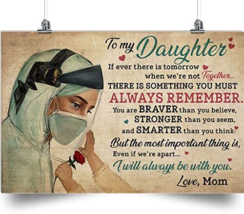 Nurse Horizontal Poster-to My Mother-I Will Always with You – Home Decoration Poster, Wall Poster, Home and Room Decoration, Gifts for Mother, Souvenirs.