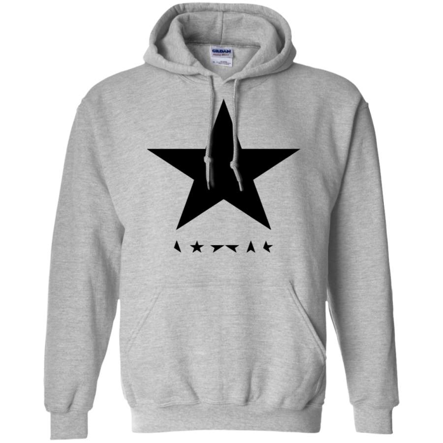 AGR David Bowie Tribute Black Star Gildan Pullover Hoodie