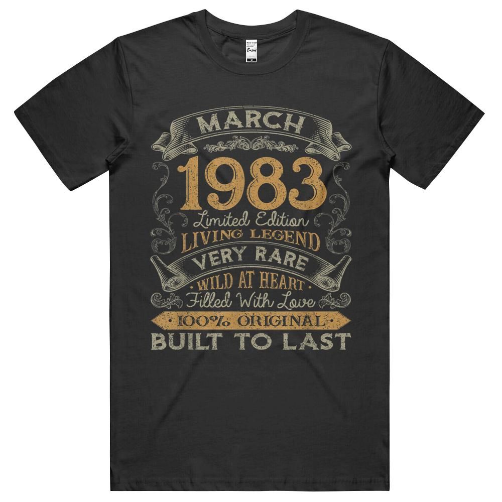 38th Birthday Gift 38 Years Old Retro Vintage March 1983 Unisex Shirt