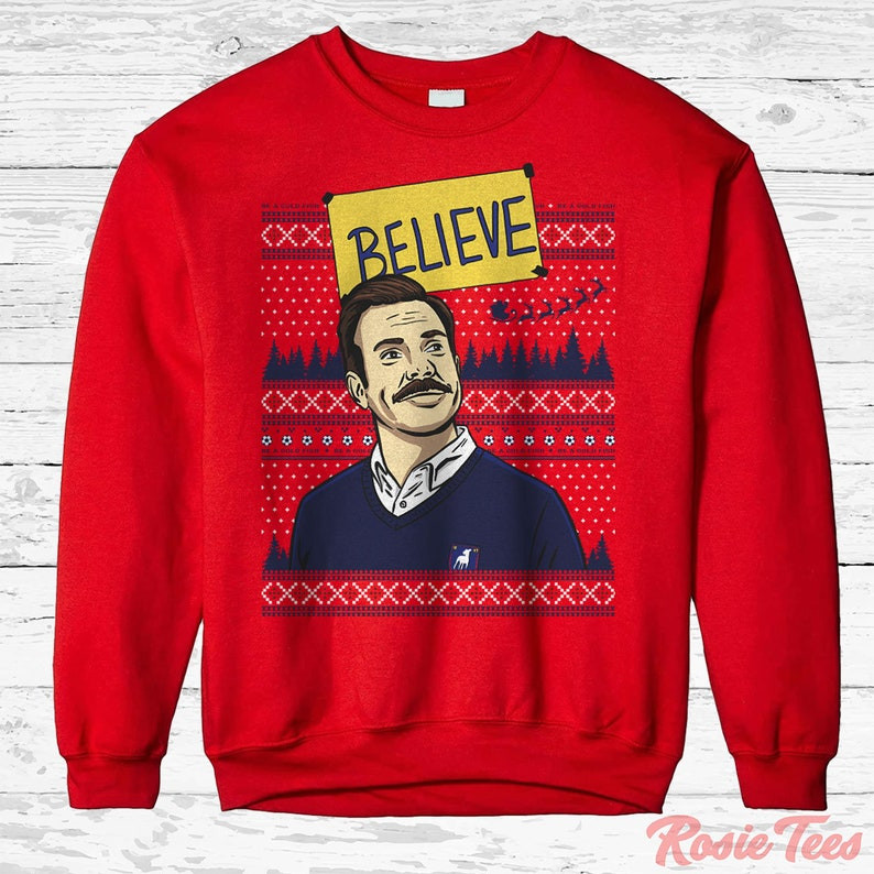 Believe Holiday Tv Show Soccer Parody Lasso Gear | Futbol Is Life Ugly Christmas Sweater 2021 Shirt For Women Men Couple Family Funny Cute