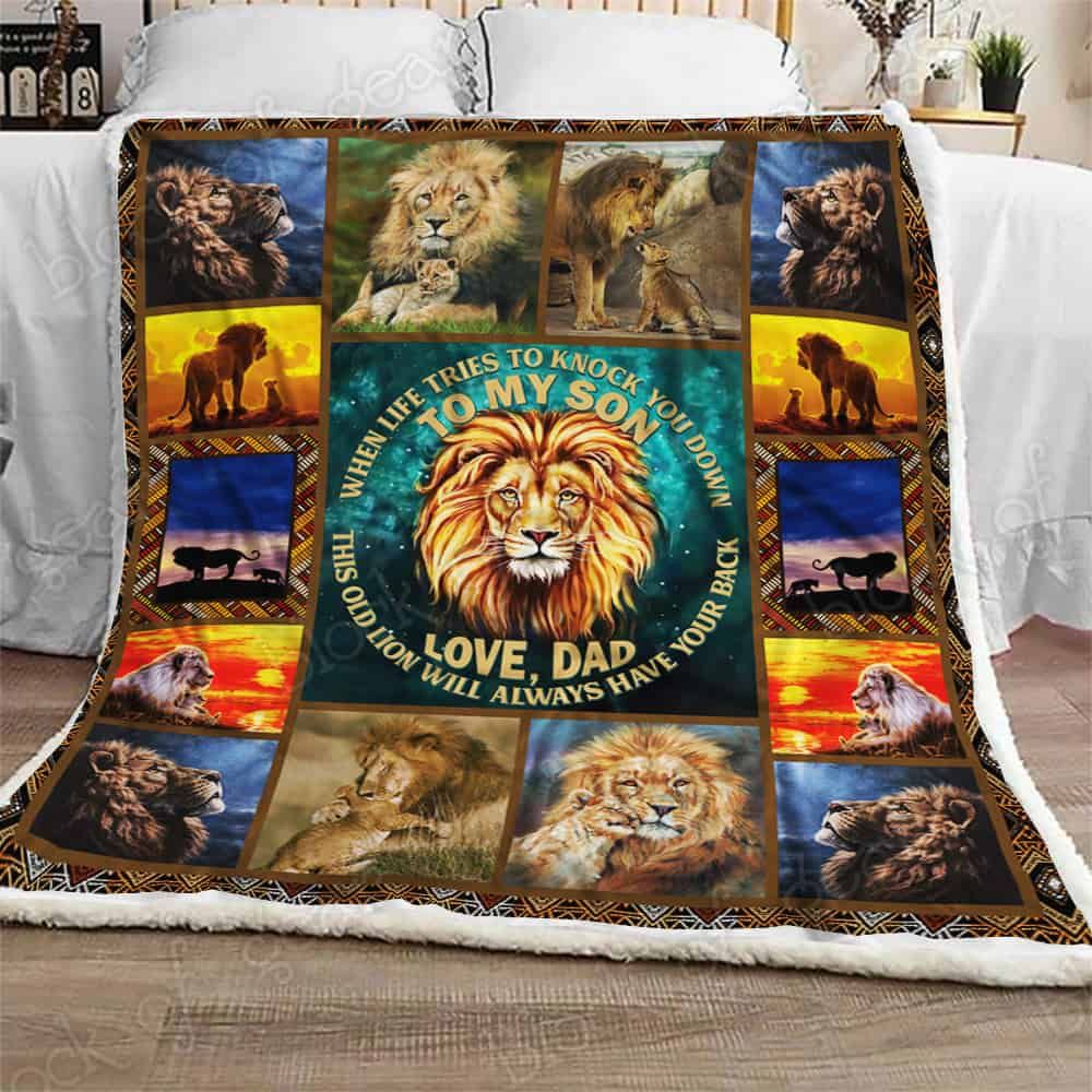 To My Son Lion Cl2709525Mdf Sherpa Fleece Blanket