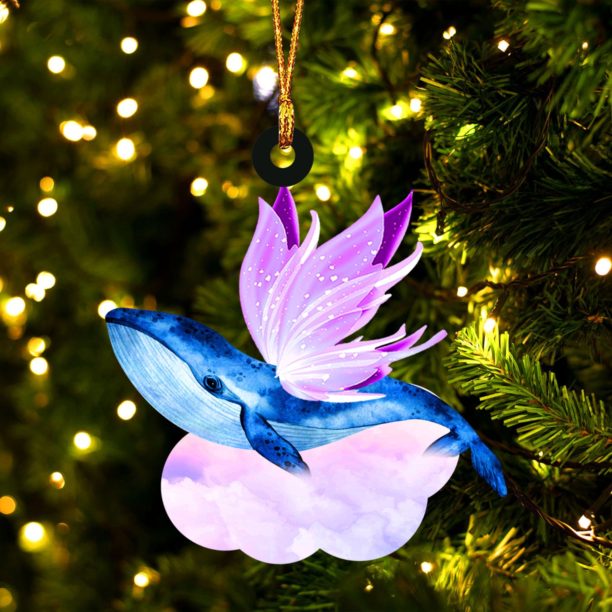 Whale And Wings Gift For Her Gift For Him Gift For Whale Lover Ornament