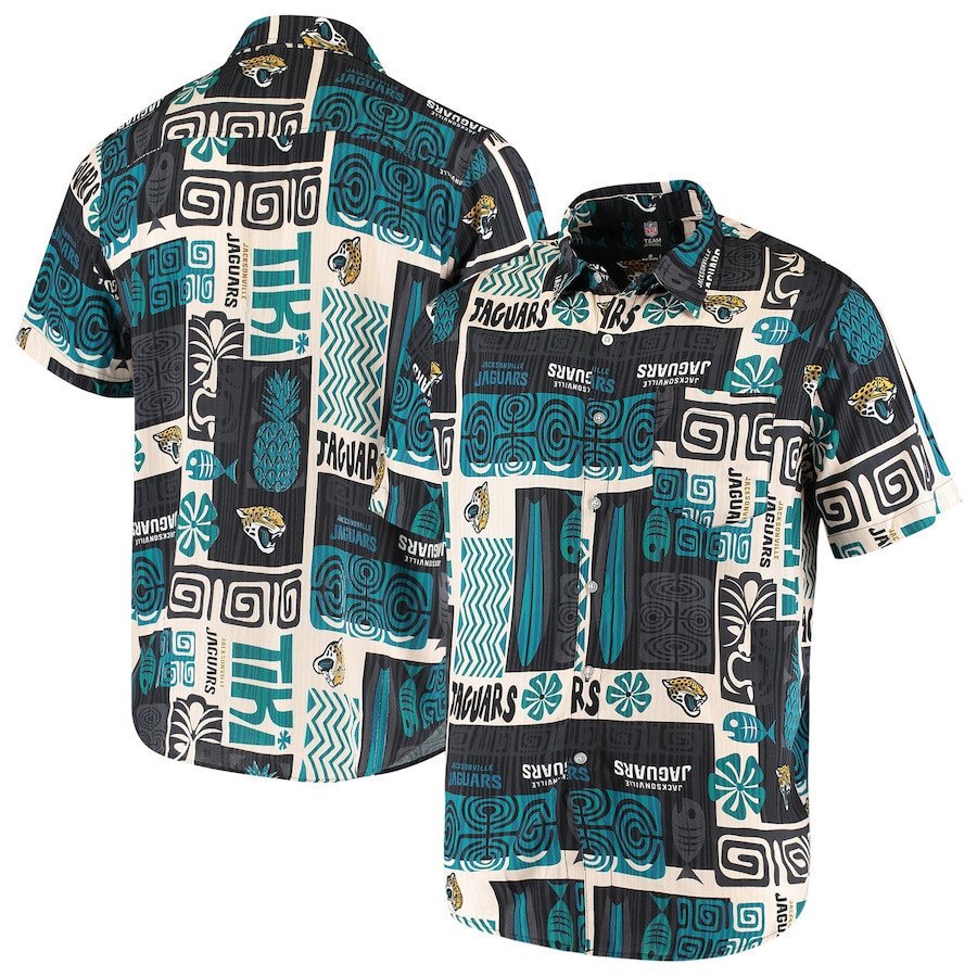 Jacksonville Jaguars Tiki Floral Woven Hawaii Shirt Ha81392