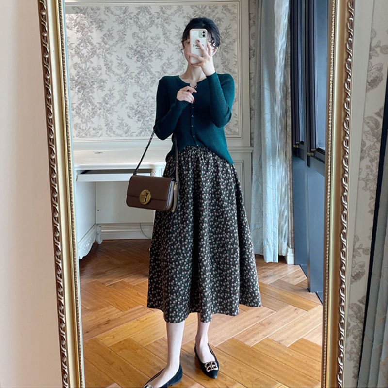 2022 New Autumn Winter Fashion Women Warm Knitted Sweater Pullovers Two Pieces Set Women Solid Long Sleeve Skirts Suits Tops A67 alx