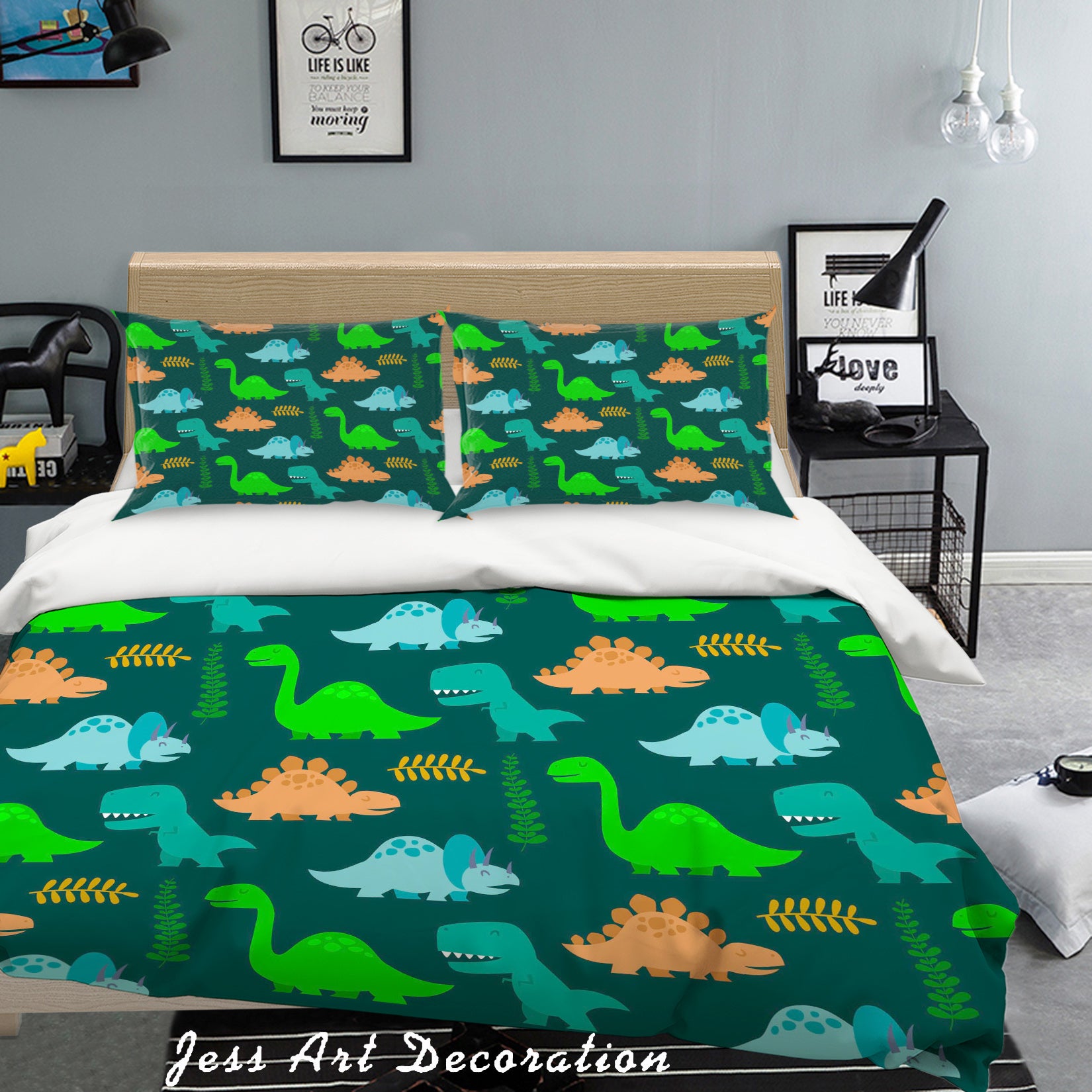 3D Hand Drawn Dinosaur Quilt Cover Set Bedding Set Pillowcases 44