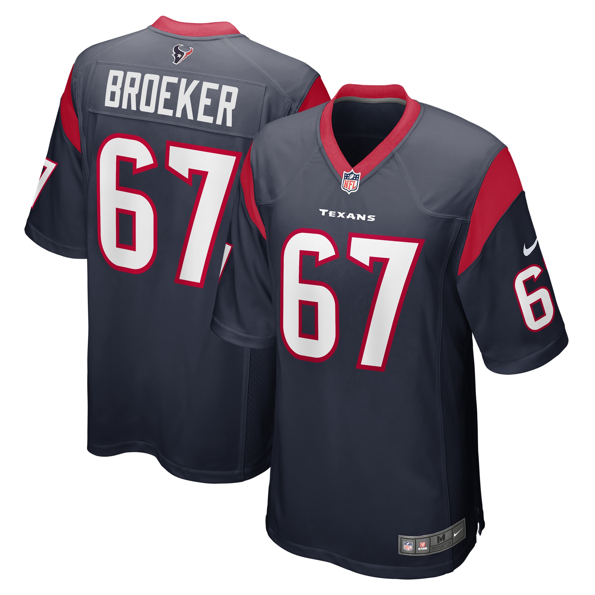 Men’s Houston Texans Nick Broeker  Navy Team Game Jersey