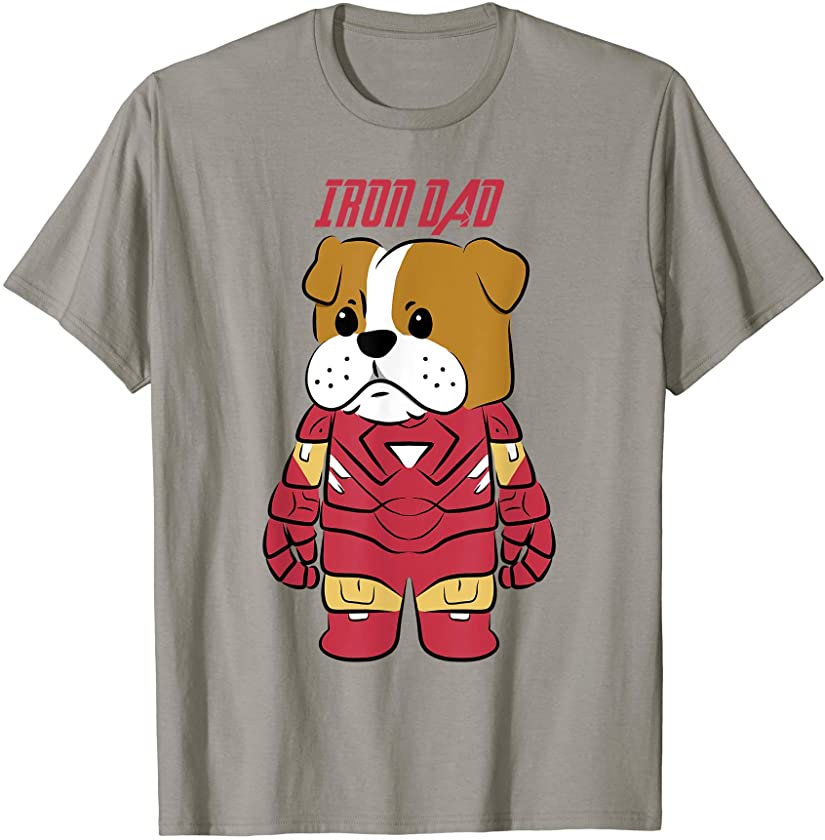 Colorful Iron English Bulldog Dad Gift Dog Puppy Lover Owner T-Shirt