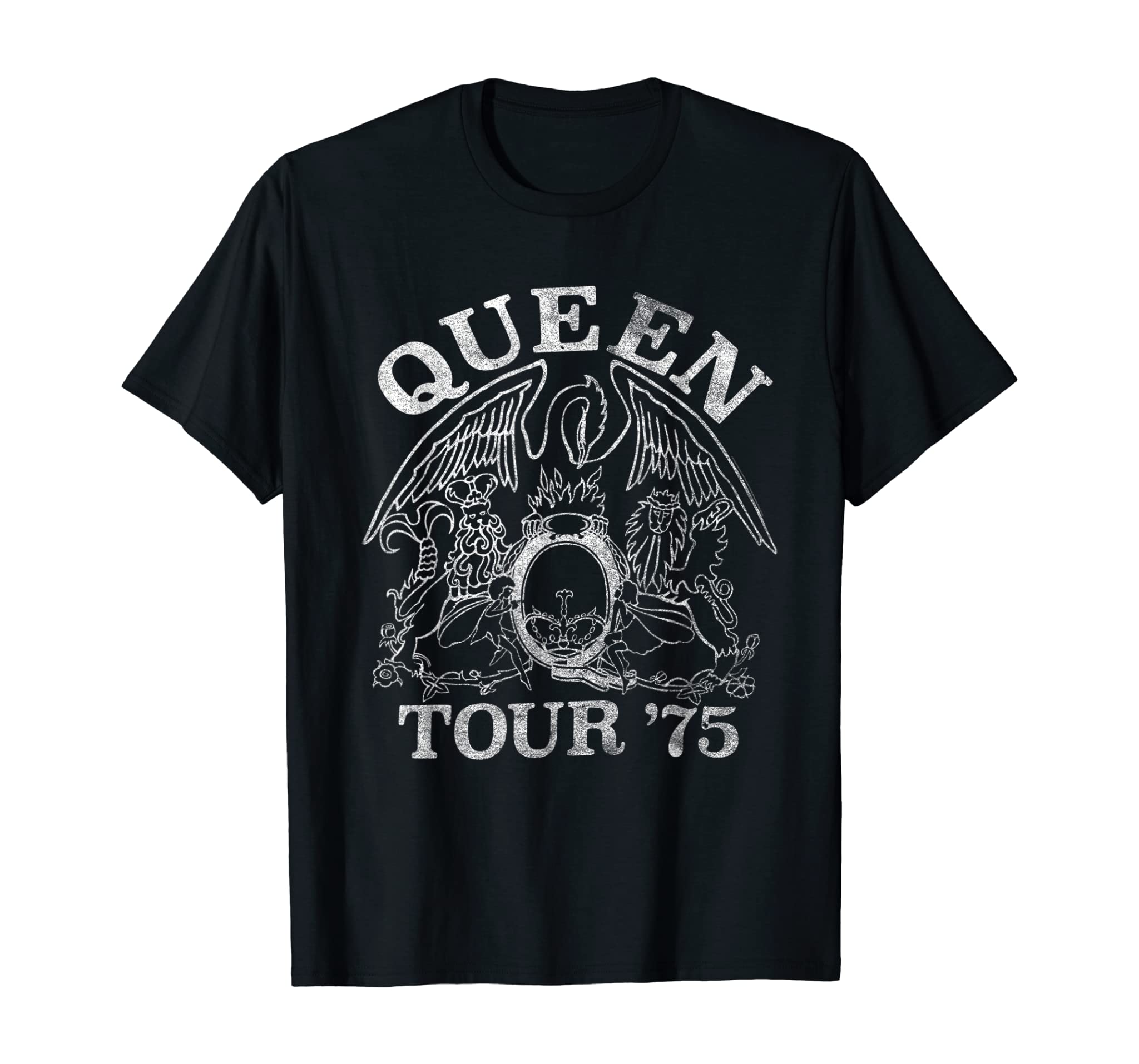 Queen Official Tour 75 Crest Logo T-Shirt