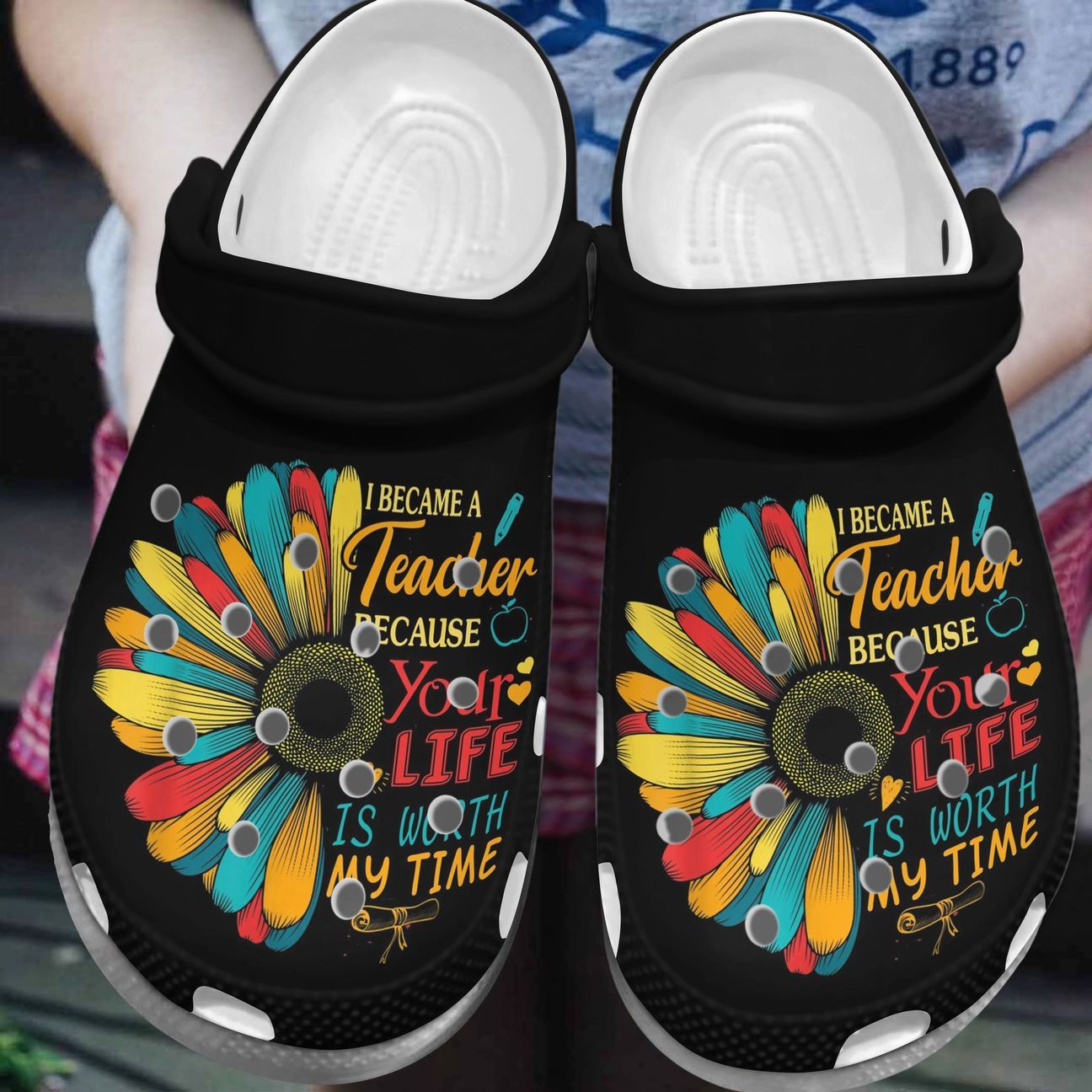 Teacher Personalized Clog, Custom Name, Text, Color, Number Fashion Style For Women, Men, Kid, Print 3D I Became A Teacher