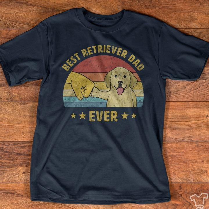 Best Retriever Dad Ever Retro Vintage Golden Retriever Lover Graphic Unisex T Shirt, Sweatshirt, Hoodie Size S – 5XL