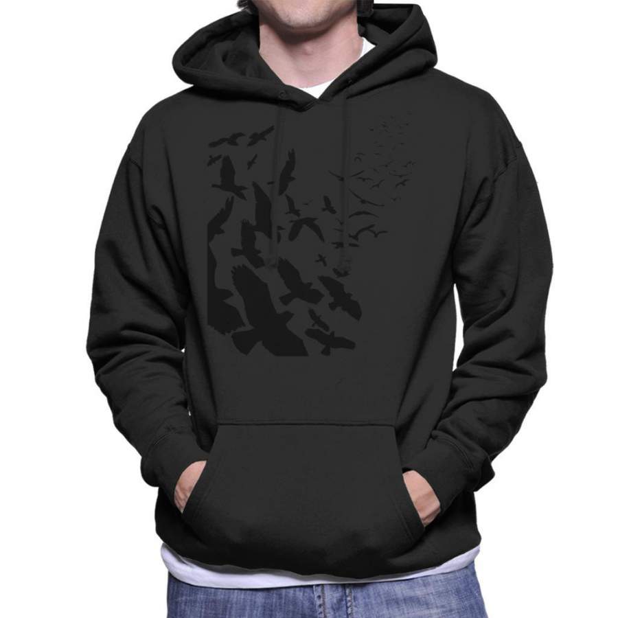 Dark Bird Flock Silhouette Men’s Hooded Sweatshirt