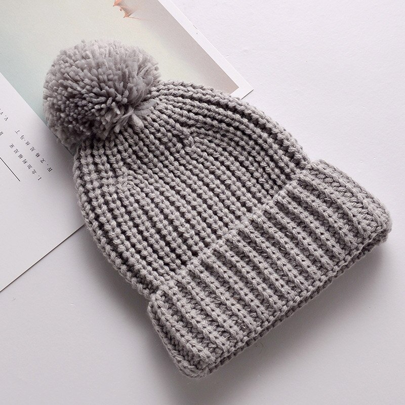 Baby Knitted Winter Hat Boys Girls Pompom Cap Crochet Knitted Candy Color Toddler Beanie Cap Infant Kids Children Hairball Hats alx