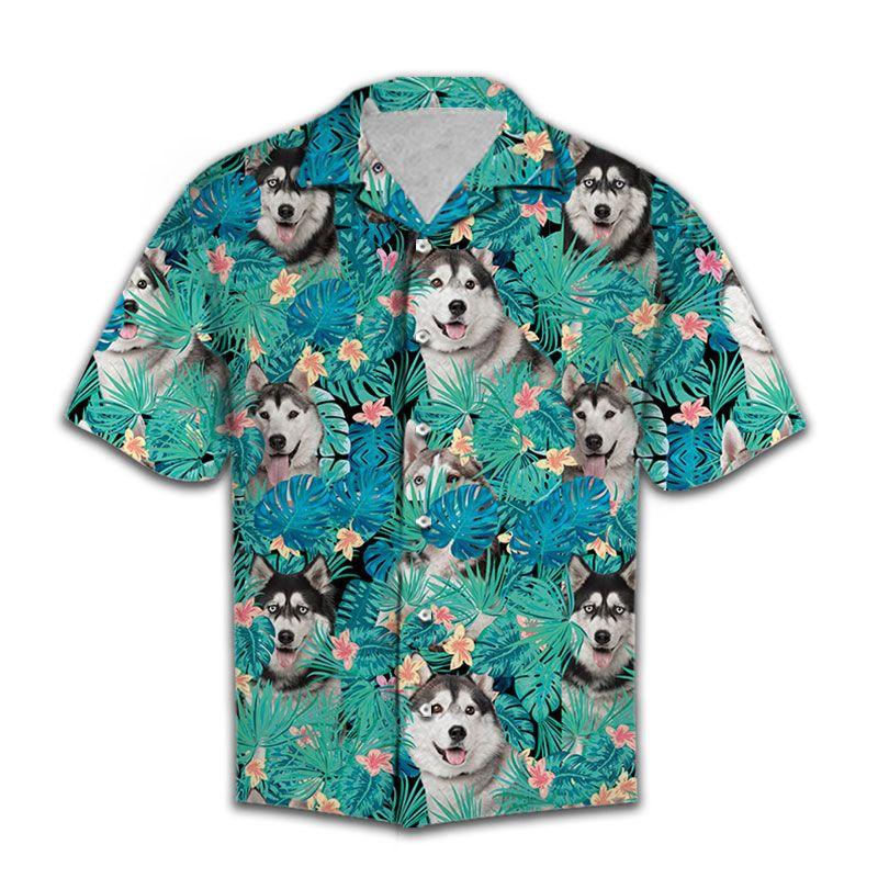 Siberian Husky Tropical Hawaii Shirt For Hawaii Aloha Ha104093