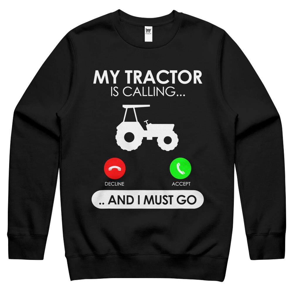 County Shirt My Tractor Is Calling I Must Go Farmer Crewneck Sweatshirt