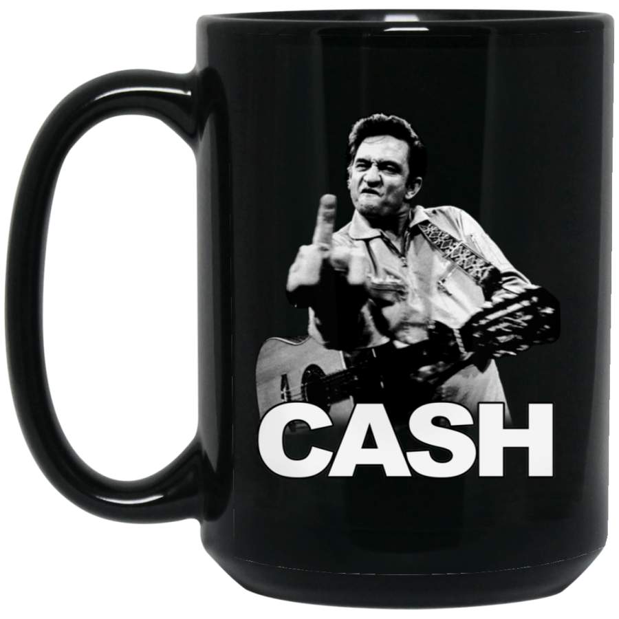 Zion Rootswear Johnny Cash Middle Finger Black Big Mug