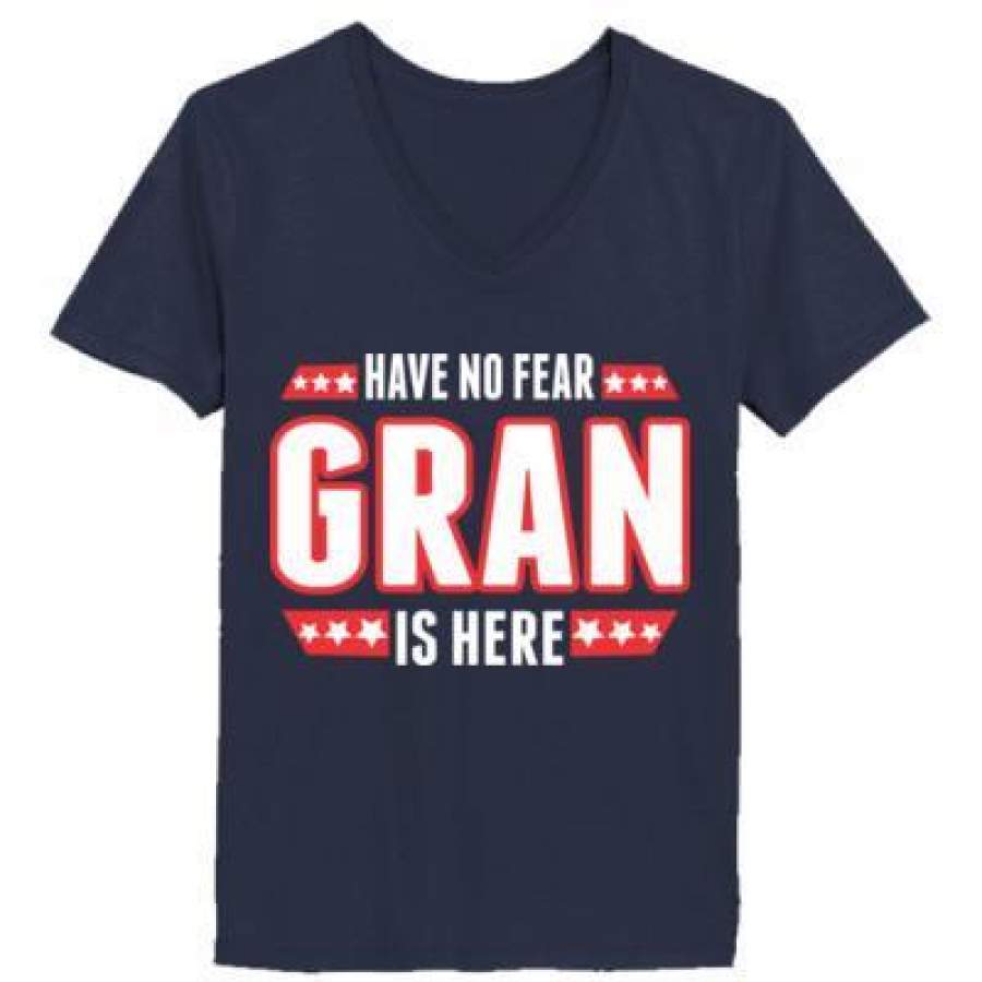 AGR Have No Fear Gran Is Here – Ladies’ V-Neck T-Shirt