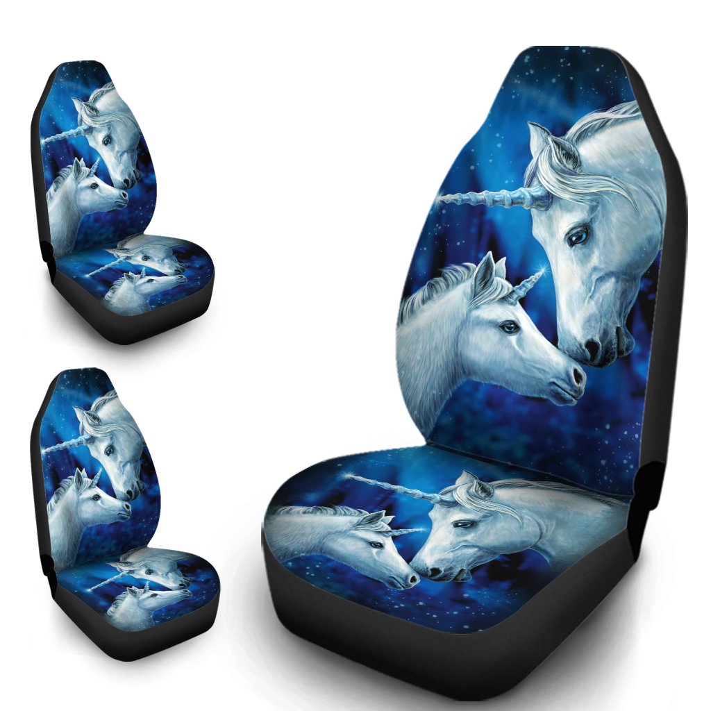 White Unicorn Car Seat Covers Custom Cute Galaxy Unicorn Car Accessories Gifts Idea