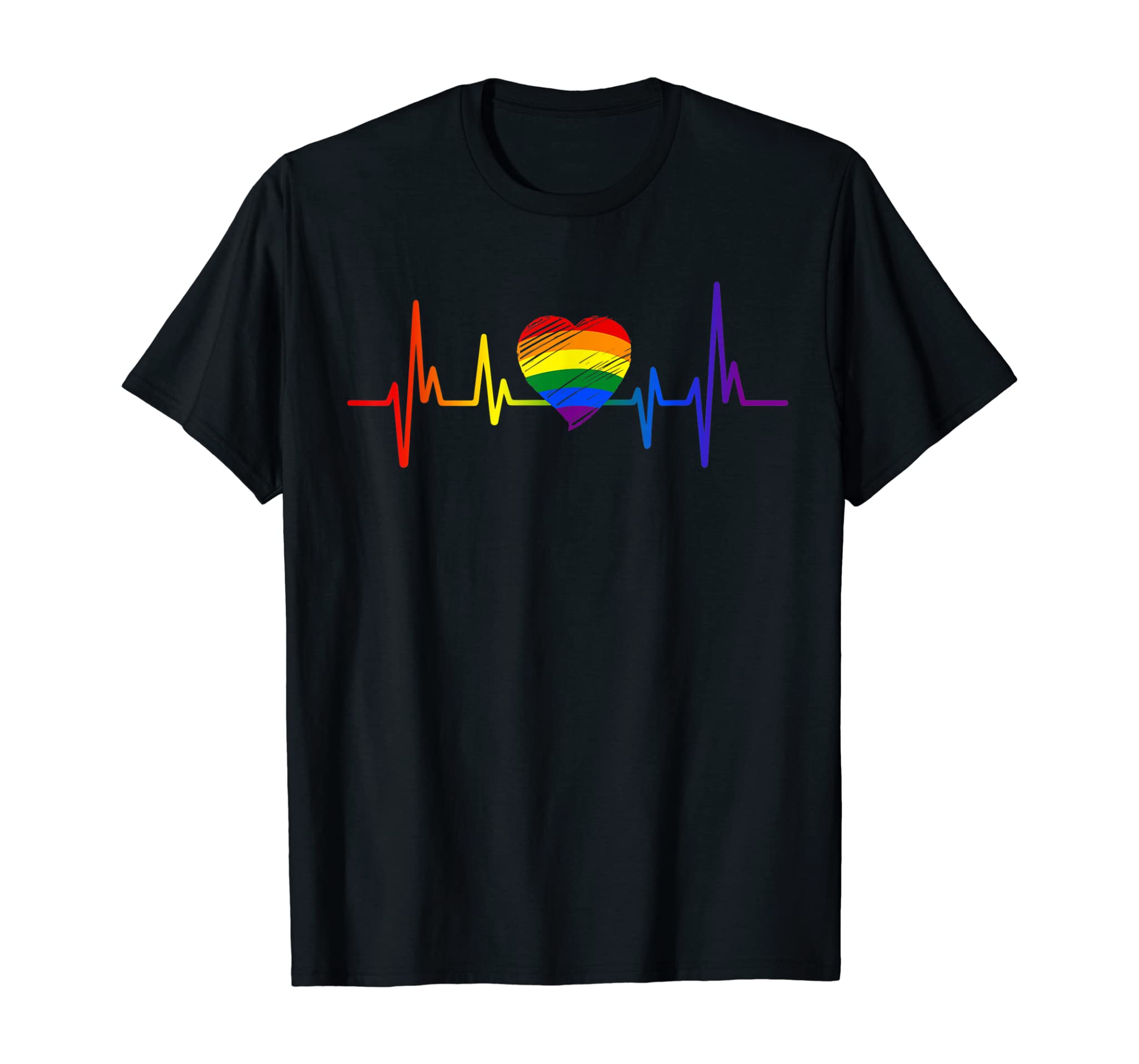 Lovely Lgbt Gay Pride Heartbeat Lesbian Gays Love T-Shirt