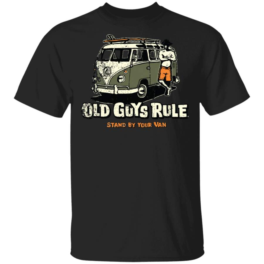 Old Guys Rule Stand By Your Van – Volkswagen Beetle Bus T-Shirt