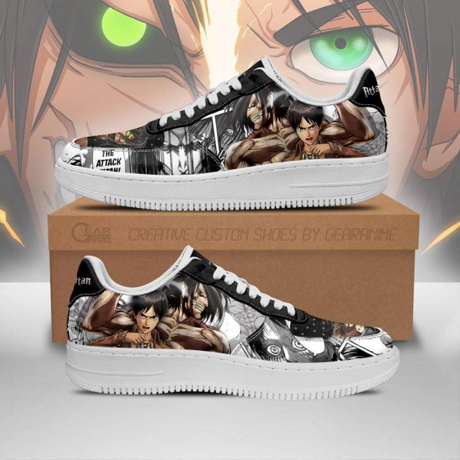 AOT Titan Eren Air Sneakers Attack On Titan Anime Manga Shoes