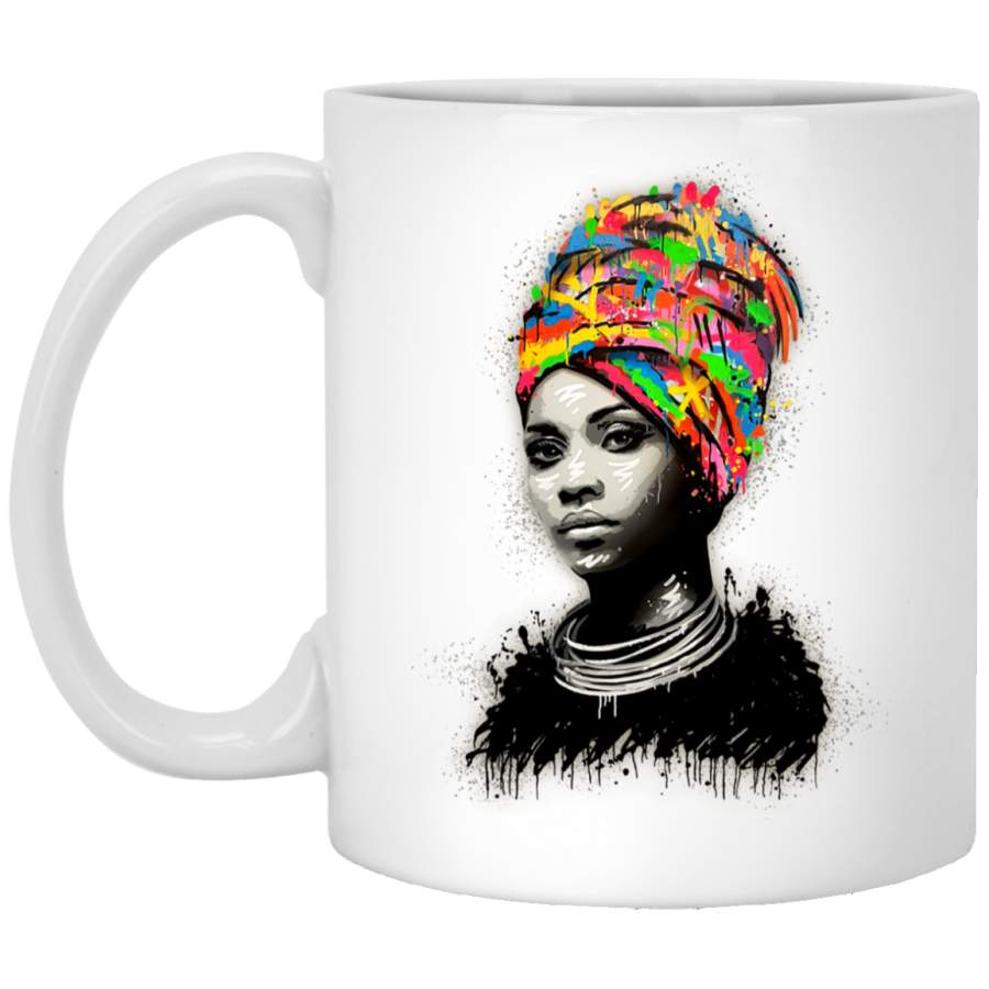 African American Coffee Mug Black Women Colorful Art 11oz – 15oz White Mug