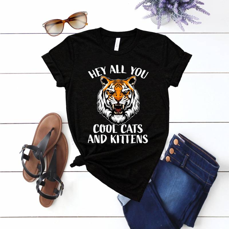 Crushtee Hey All you cool cats and kittens Shirt, Tiger Quarantine Shirt, Tiger King Shirt, Carole Shirt, Quarantine Social Distancing Tiger Show Long Sleeve Hoodie