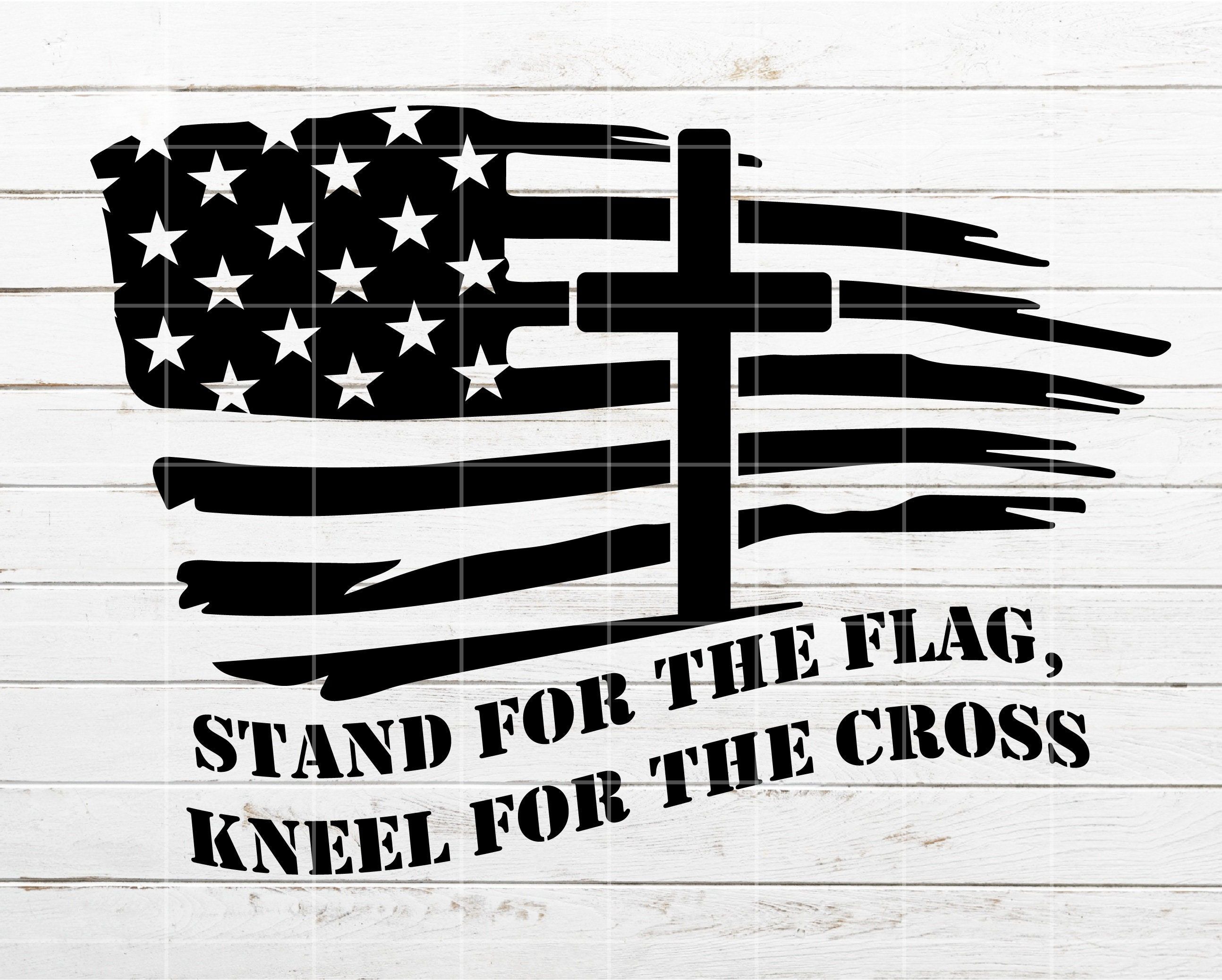 American Flag with Cross SVG, Veteran file, Memorial day – Stand for the flag svg for Cricut & Sublimation shirt, 4th of july svg fashionstation 0608 5685