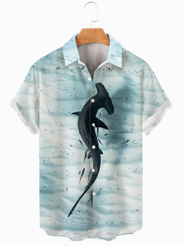 Men’S Whale Shirt Collar Printed Shirt