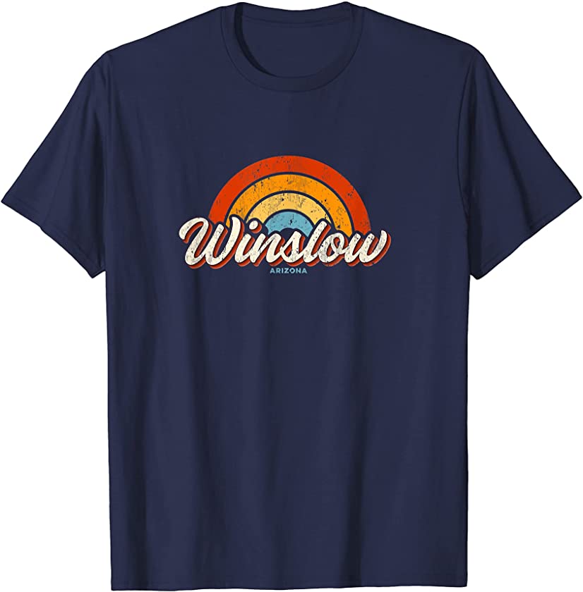 Winslow Arizona AZ Vintage Rainbow Retro 70s T-Shirt