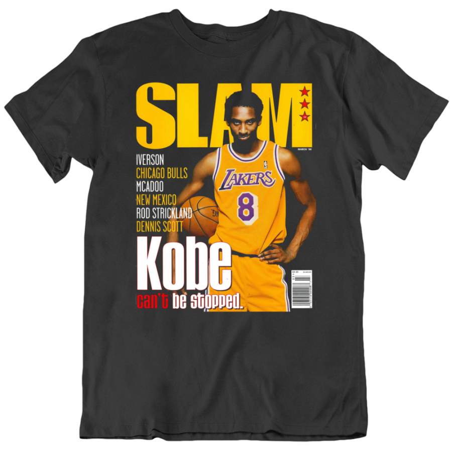 Kobe Bryant Slam Magazine 1998 Cover Los Angeles Basketball Fan T Shirt