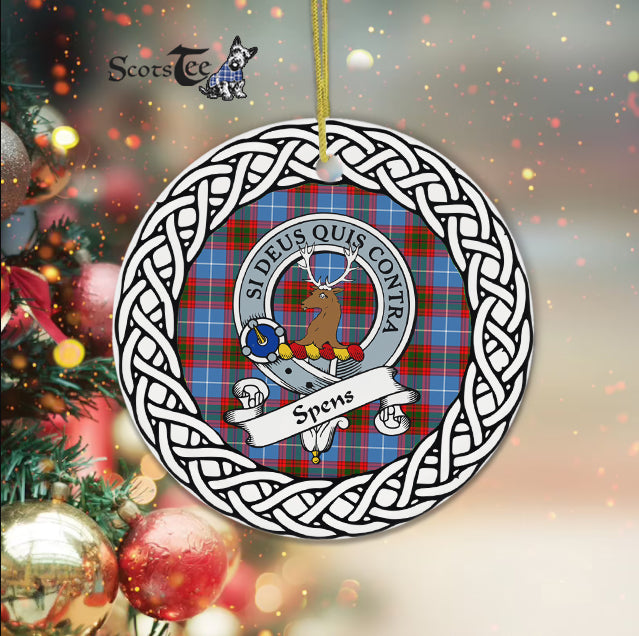 Spens Scottish Clan Tartan Crest Badge Plaid Ornament Gift. Christmas Tree Ornament Tartan Ornament Great Christmas Ornaments Gift